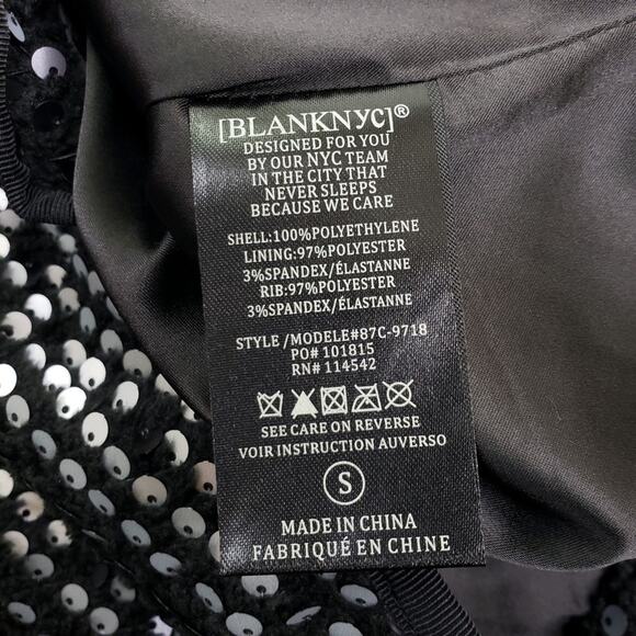 BLANKNYC Silver Sequin Bomber Jacket in Black Light NEW - Picture 11 of 15